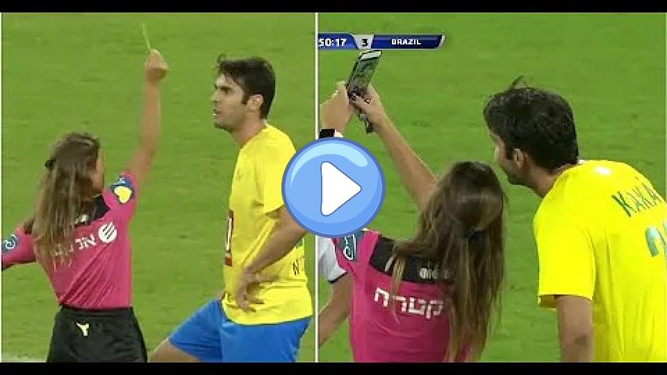 Play video: Ricardo Kaka received a fake yellow card and took a selfie with the referee #ShalomGame Video thumb: Ricardo Kaka received a fake yellow card and took a selfie with the referee #ShalomGame