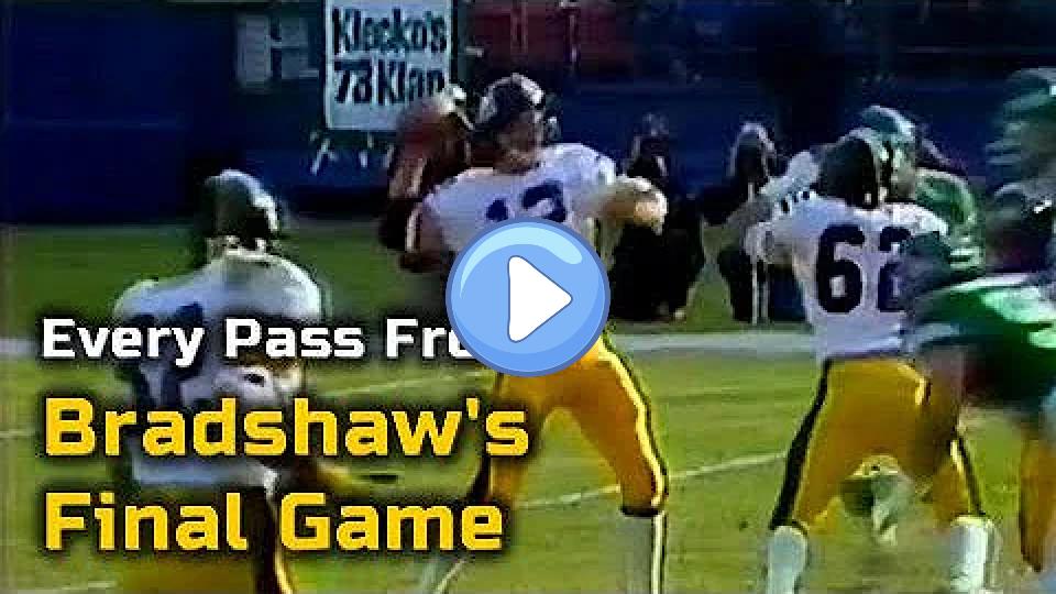 Play video: Terry Bradshaw - Every Pass from His Final Game (1983 Steelers at Jets) Video thumb: Terry Bradshaw - Every Pass from His Final Game (1983 Steelers at Jets)