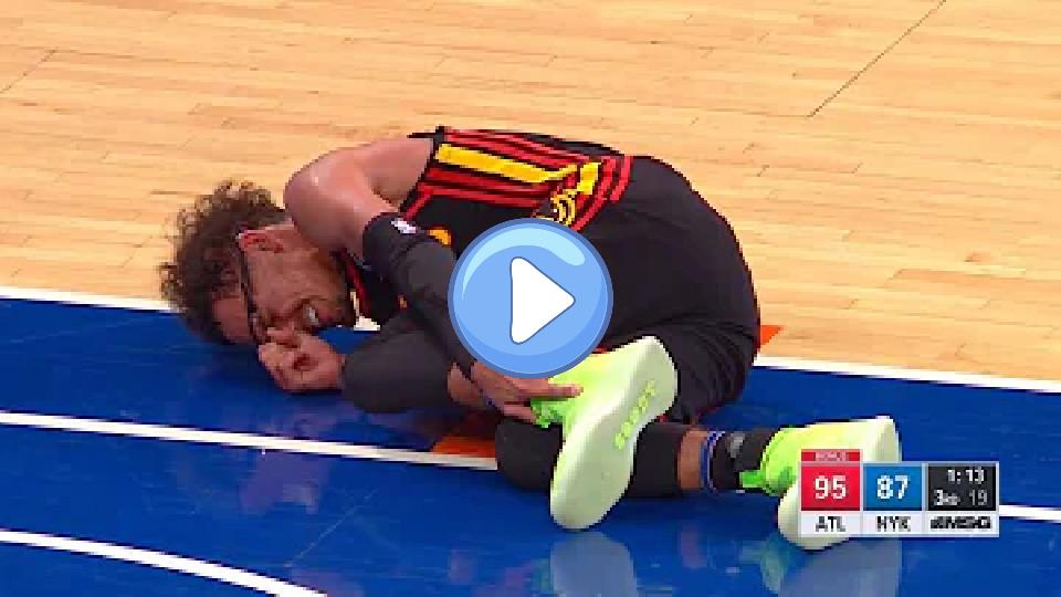 Play video: Trae Young suffers an apparent lower leg injury | Hawks vs. Knicks Video thumb: Trae Young suffers an apparent lower leg injury | Hawks vs. Knicks