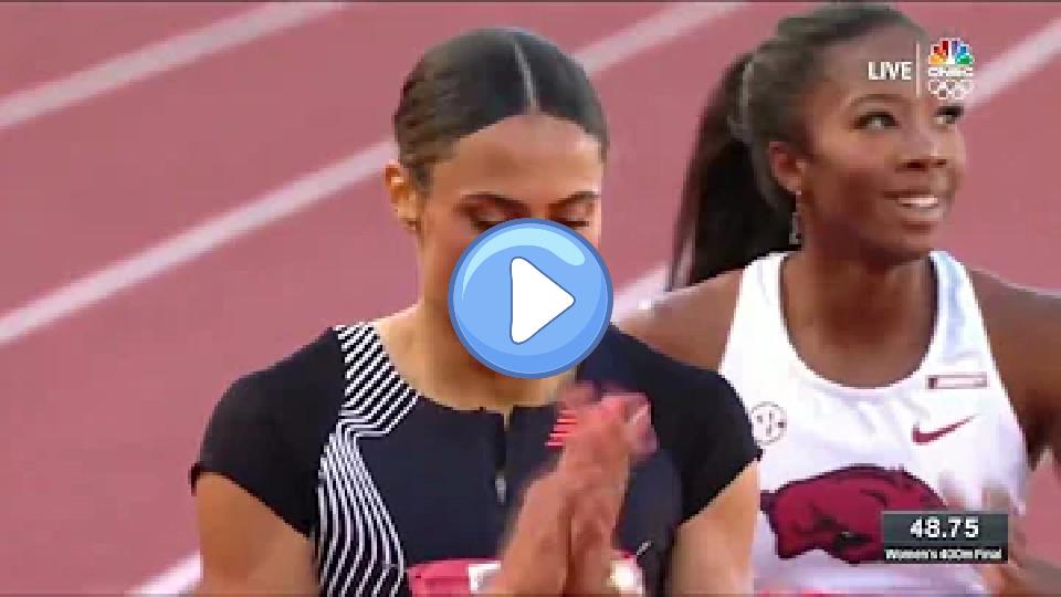 Play video: WOW! Sydney McLaughlin-Levrone SMASHES 400m Meet Record with 48.74 - USATF Outdoor Championships 2023 Video thumb: WOW! Sydney McLaughlin-Levrone SMASHES 400m Meet Record with 48.74 - USATF Outdoor Championships 2023