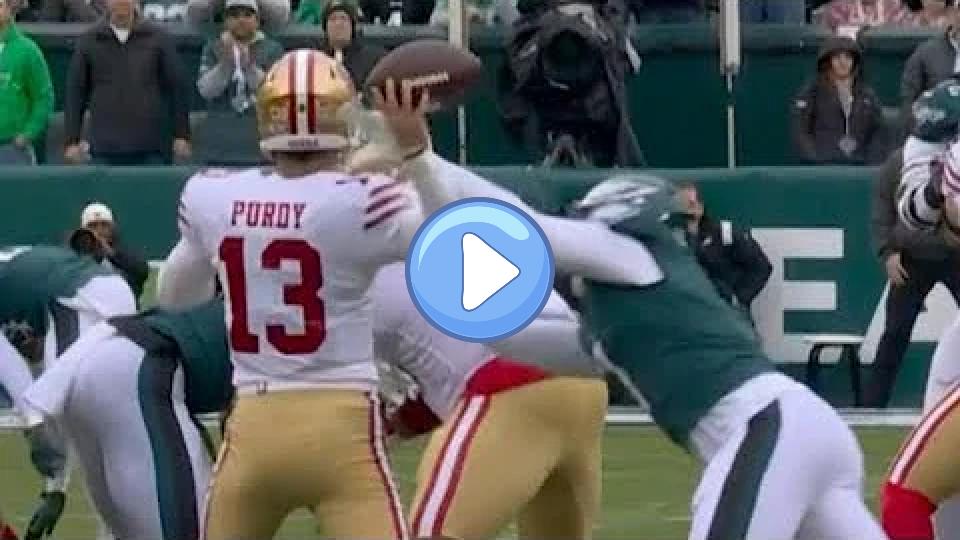 Play video: Brock Purdy Elbow Injury vs. Eagles | 49ers vs. Eagles Highlights Video thumb: Brock Purdy Elbow Injury vs. Eagles | 49ers vs. Eagles Highlights