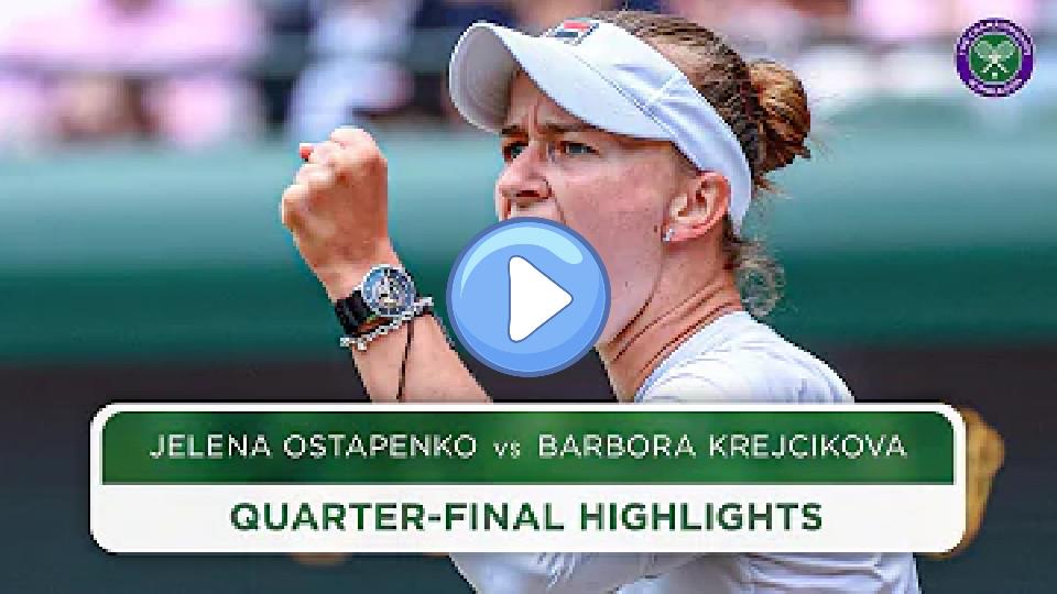 Play video: Grand Slam Champions Face Off | Jelena Ostapenko vs. Barbora Krejcikova | Highlights | Wimbledon 2024 Video thumb: Grand Slam Champions Face Off | Jelena Ostapenko vs. Barbora Krejcikova | Highlights | Wimbledon 2024