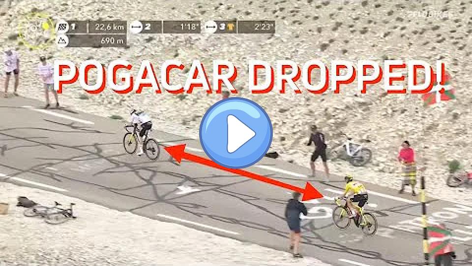 Play video: Jonas Vingegaard drops Tadej Pogacar on Mont Ventoux. Video thumb: Jonas Vingegaard drops Tadej Pogacar on Mont Ventoux.