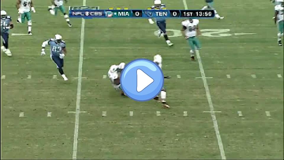 Play video: Vince Young delivers a massive hit on a defender after a crazy interception (2009) Video thumb: Vince Young delivers a massive hit on a defender after a crazy interception (2009)
