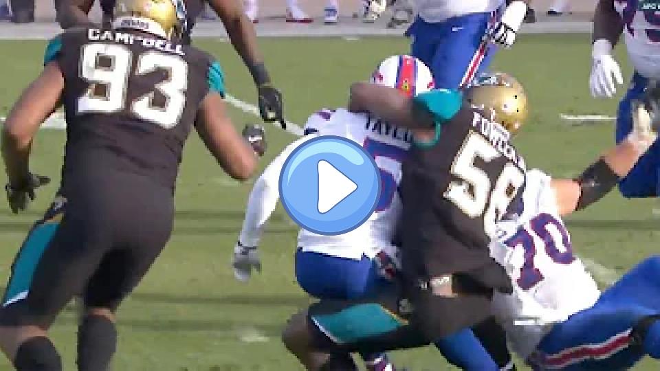 Play video: Tyrod Taylor Suffers Injury After His Head is Slammed by Defender Video thumb: Tyrod Taylor Suffers Injury After His Head is Slammed by Defender
