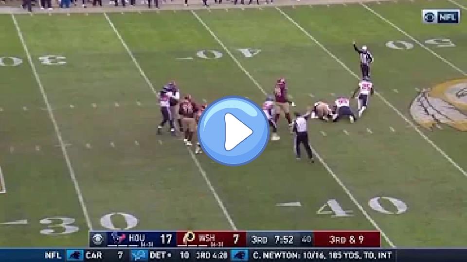 Play video: Redskins QB Alex Smith's leg injury vs. Houston Texans (Nov. 18, 2018) Video thumb: Redskins QB Alex Smith's leg injury vs. Houston Texans (Nov. 18, 2018)