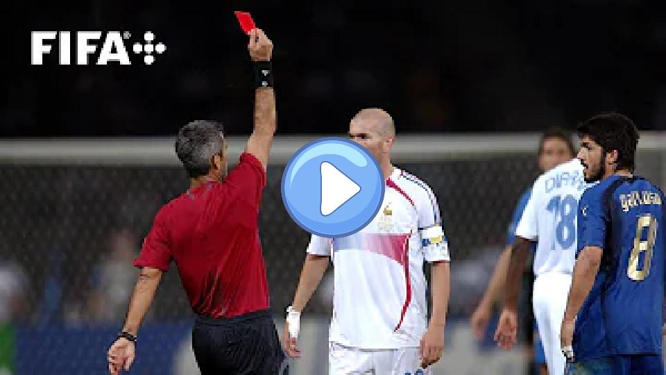 Play video: Zinedine Zidane’s final moments as a footballer: Red card vs. Italy at the FIFA World Cup Germany 2006™ Video thumb: Zinedine Zidane’s final moments as a footballer: Red card vs. Italy at the FIFA World Cup Germany 2006™