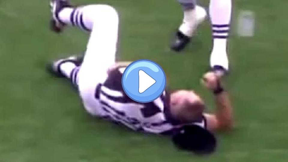 Play video: David Garrard Hits Referee with Bullet Pass | Patriots vs. Jaguars 2006 Video thumb: David Garrard Hits Referee with Bullet Pass | Patriots vs. Jaguars 2006