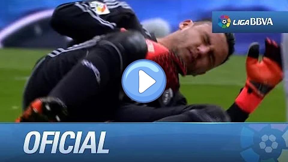 Play video: Keylor Navas colliding with Varane while blocking a ball Video thumb: Keylor Navas colliding with Varane while blocking a ball