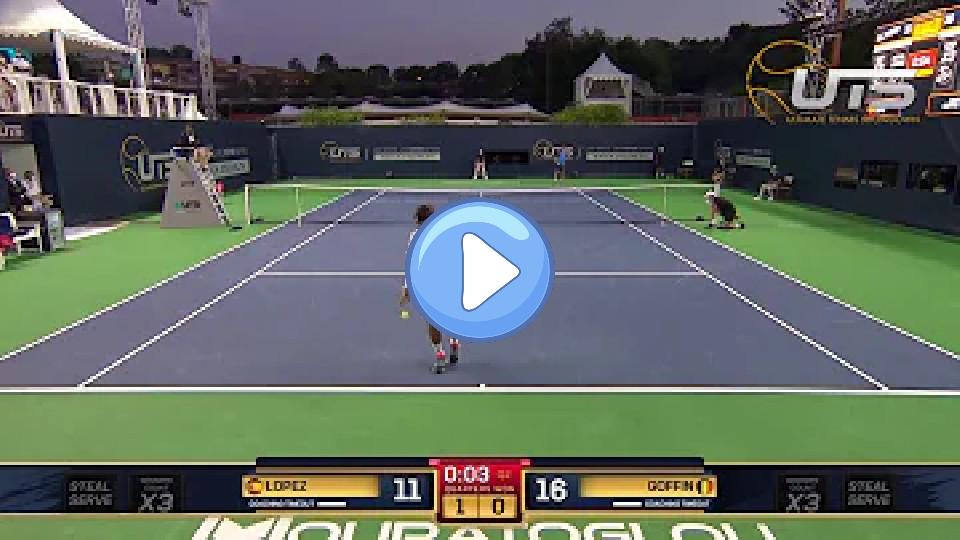 Play video: Feliciano Lopez serves an underarm shot. Video thumb: Feliciano Lopez serves an underarm shot.