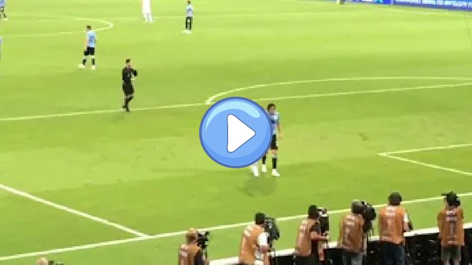 Play video: Edinson Cavani, injured, was carried by Cristiano Ronaldo during the Uruguay vs. Portugal match at the 2018 World Cup. Video thumb: Edinson Cavani, injured, was carried by Cristiano Ronaldo during the Uruguay vs. Portugal match at the 2018 World Cup.