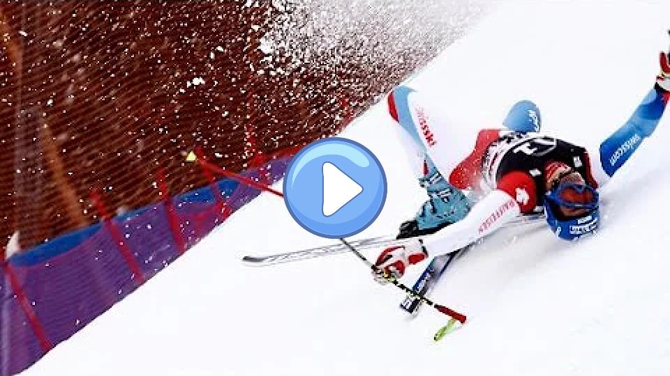 Play video: Airbag protects skiers in high-speed collisions. Video thumb: Airbag protects skiers in high-speed collisions.
