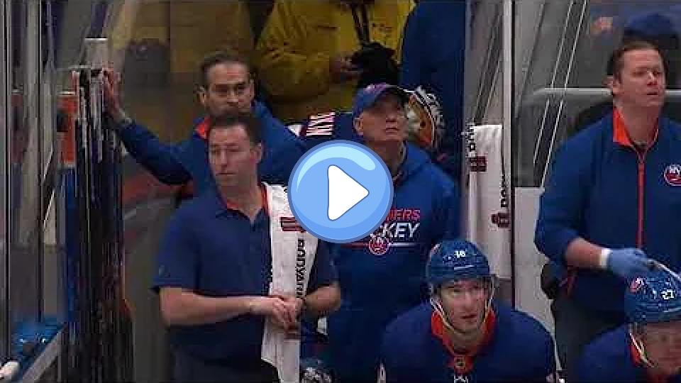 Play video: Gotta feel bad for Sorokin. He's been standing in the tunnel with his full gear on since being pulled. Video thumb: Gotta feel bad for Sorokin. He's been standing in the tunnel with his full gear on since being pulled.