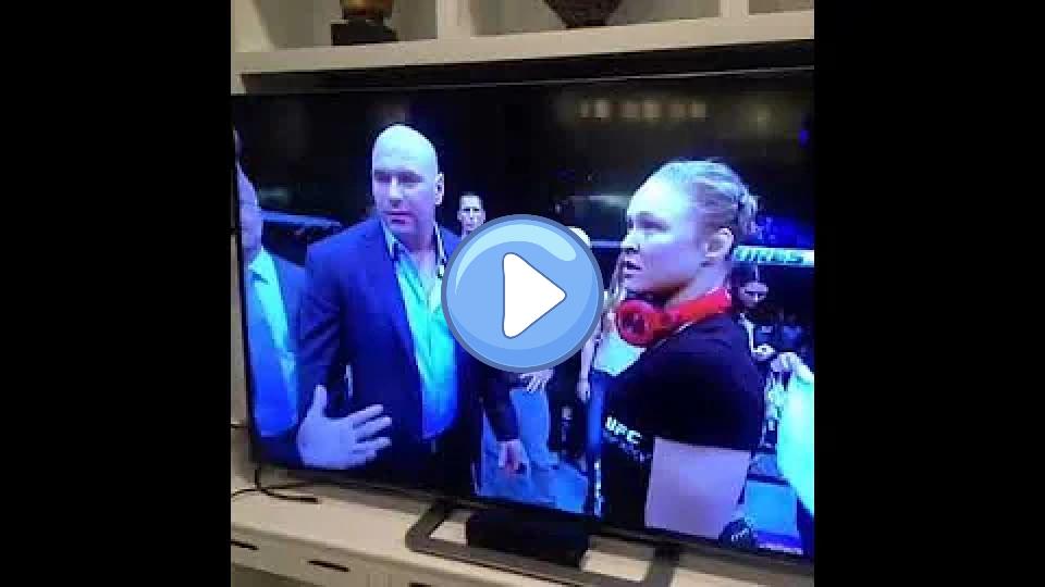 Play video: Dana White was upset about Joe Rogan's post-fight question to Ronda Rousey. Video thumb: Dana White was upset about Joe Rogan's post-fight question to Ronda Rousey.
