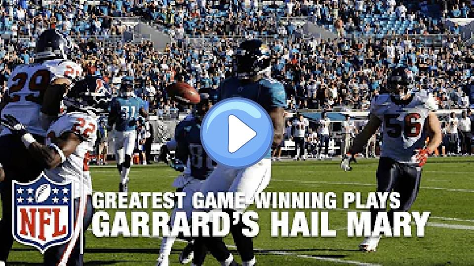 Play video: David Garrard's Unbelievable Game-Winning Hail Mary | Texans vs. Jaguars (2010) Video thumb: David Garrard's Unbelievable Game-Winning Hail Mary | Texans vs. Jaguars (2010)