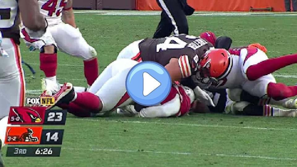 Play video: Baker Mayfield Full Injury Sequence vs. the Cardinals Video thumb: Baker Mayfield Full Injury Sequence vs. the Cardinals