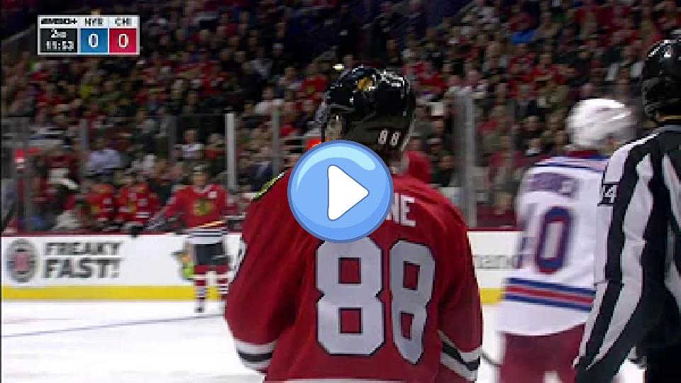 Play video: Gotta See It: Kane gets crushed against the boards, then goes high on Miller. Video thumb: Gotta See It: Kane gets crushed against the boards, then goes high on Miller.