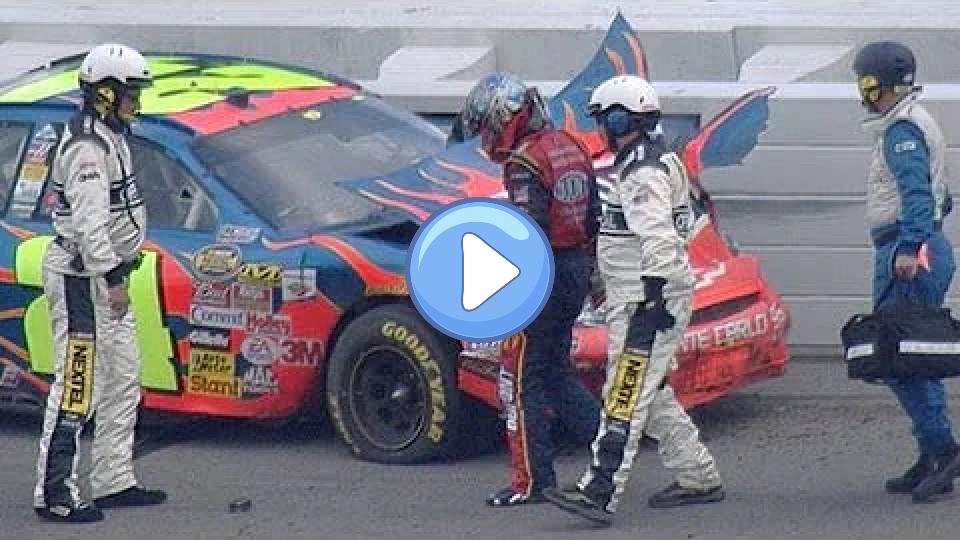 Play video: Jeff Gordon crashes hard at Pocono after brake failure Video thumb: Jeff Gordon crashes hard at Pocono after brake failure