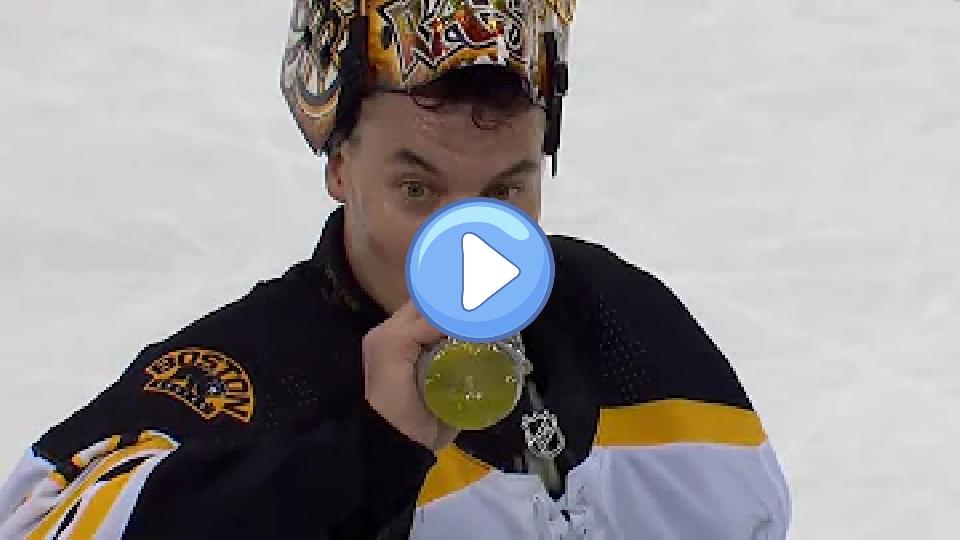 Play video: Tuukka Rask accidentally leaves the net in a tied game. Video thumb: Tuukka Rask accidentally leaves the net in a tied game.