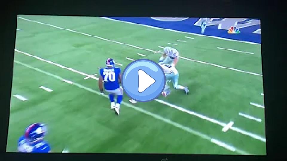 Play video: Eli Manning takes a huge hit from Jaylon Smith (Eli never gets hurt) Video thumb: Eli Manning takes a huge hit from Jaylon Smith (Eli never gets hurt)