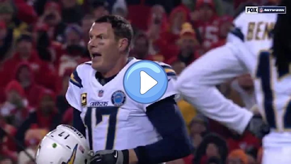 Play video: Philip Rivers Freaks Out After Helmet-to-Helmet Hit Doesn't Draw Penalty | Chargers vs. Chiefs Video thumb: Philip Rivers Freaks Out After Helmet-to-Helmet Hit Doesn't Draw Penalty | Chargers vs. Chiefs