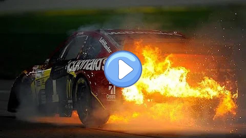 Play video: McMurray erupts in flames after tire issue. Video thumb: McMurray erupts in flames after tire issue.