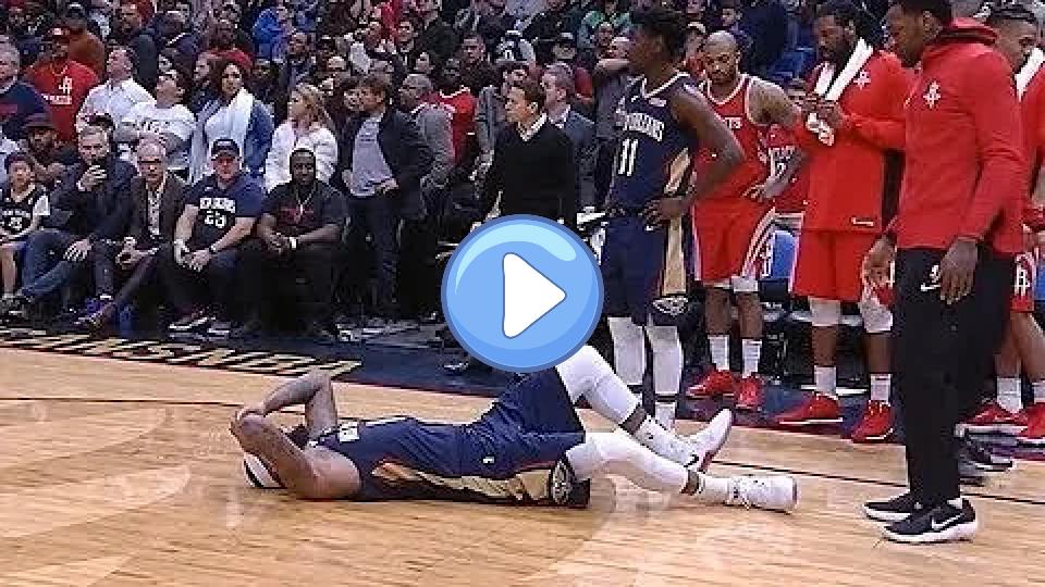 Play video: DeMarcus Cousins' leg injury - torn Achilles vs. Houston (01.26.2018) Video thumb: DeMarcus Cousins' leg injury - torn Achilles vs. Houston (01.26.2018)