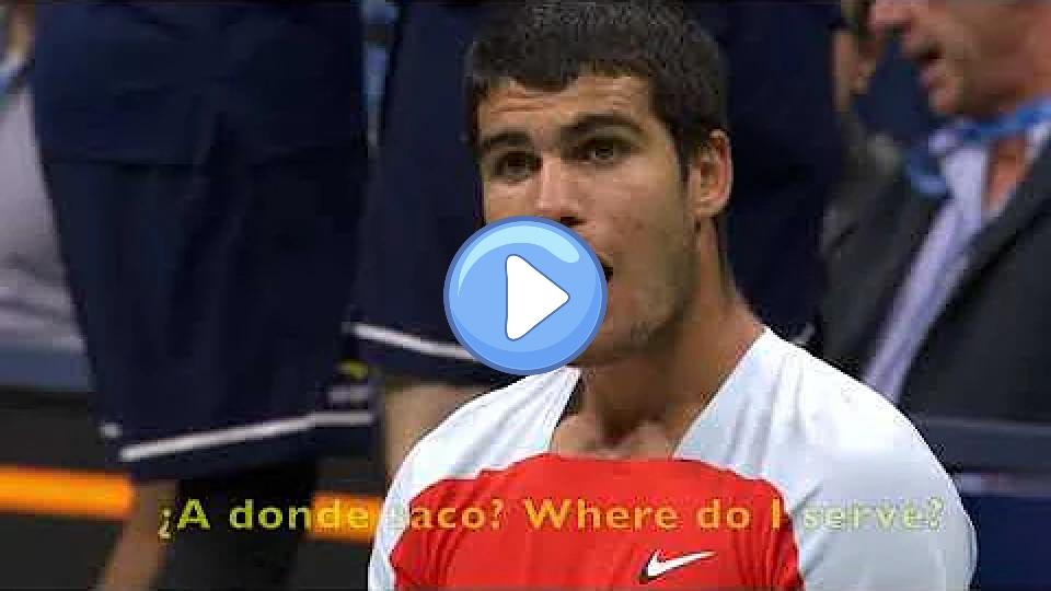 Play video: Alcaraz Sinner 2022 US Open Where do I serve Video thumb: Alcaraz Sinner 2022 US Open Where do I serve