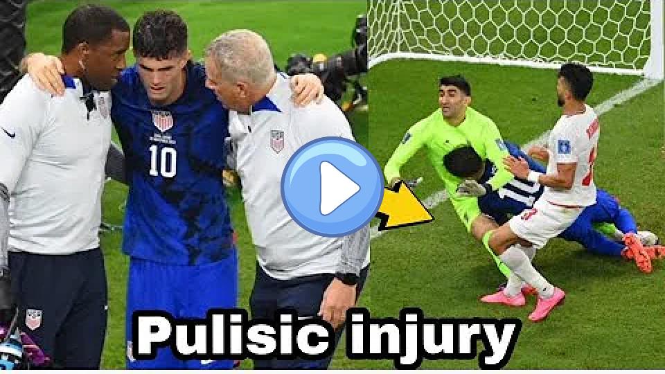 Play video: Christian Pulisic suffered an abdominal injury in a collision with Alireza during the USA vs. Iran match. Video thumb: Christian Pulisic suffered an abdominal injury in a collision with Alireza during the USA vs. Iran match.