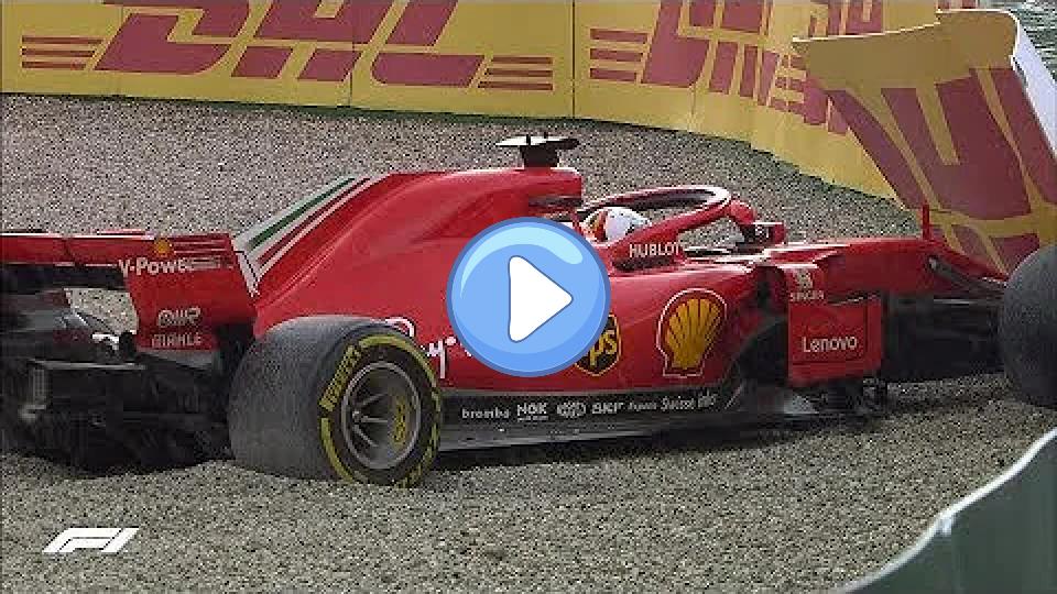 Video thumb: Vettel Crashes Out at Hockenheim | 2018 German Grand Prix