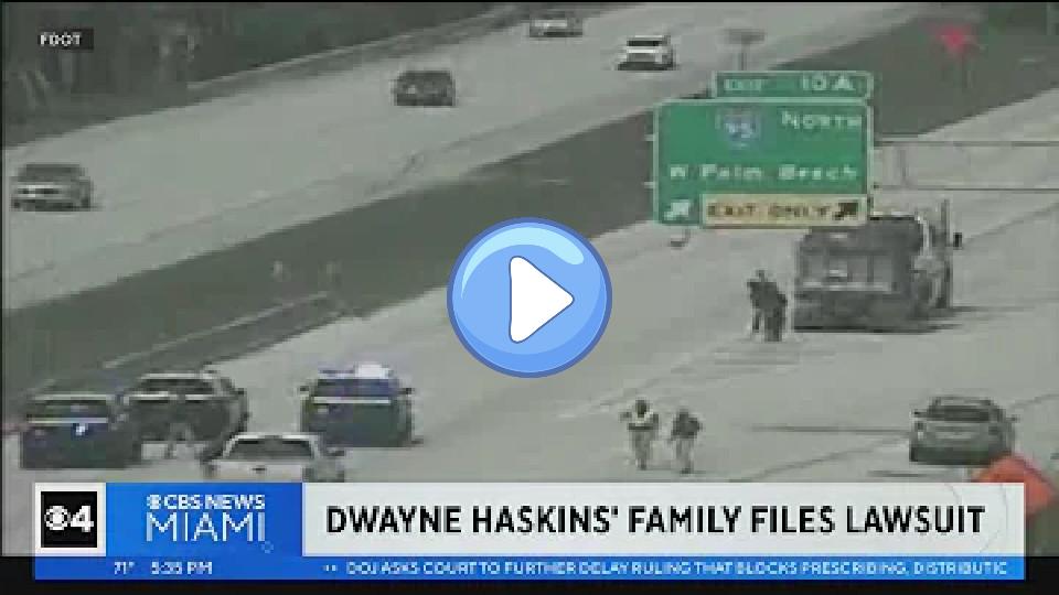 Play video: The family of NFL quarterback Dwayne Haskins files a lawsuit over the fatal I-595 crash. Video thumb: The family of NFL quarterback Dwayne Haskins files a lawsuit over the fatal I-595 crash.