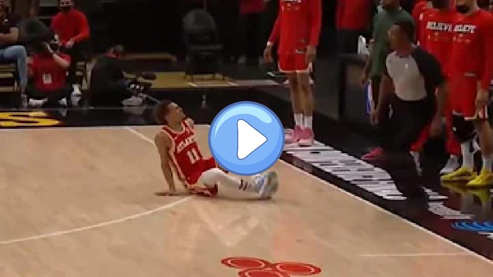 Play video: Trae Young steps on a referee's foot and tweaks his ankle 👀 Hawks vs. Bucks Game 3 Video thumb: Trae Young steps on a referee's foot and tweaks his ankle 👀 Hawks vs. Bucks Game 3