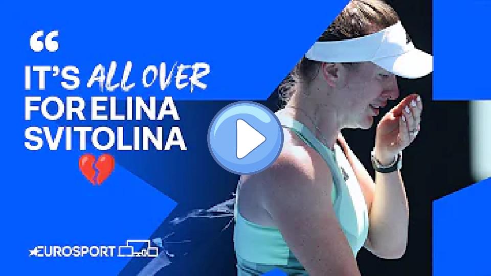 Play video: A heartbreaking end to Elina Svitolina's Australian Open run. Video thumb: A heartbreaking end to Elina Svitolina's Australian Open run.