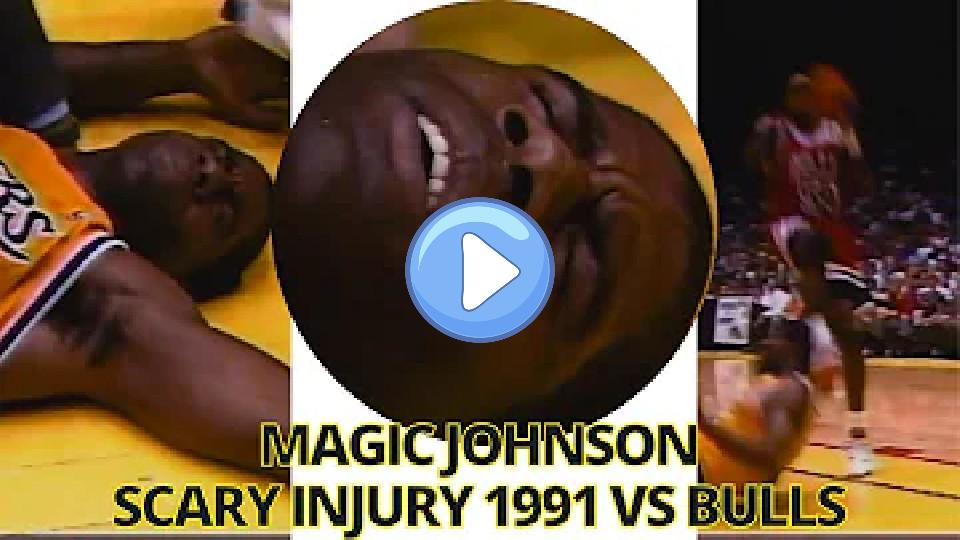 Play video: Magic Johnson's Scary Injury 1991 - Chicago Bulls vs. LA Lakers Video thumb: Magic Johnson's Scary Injury 1991 - Chicago Bulls vs. LA Lakers
