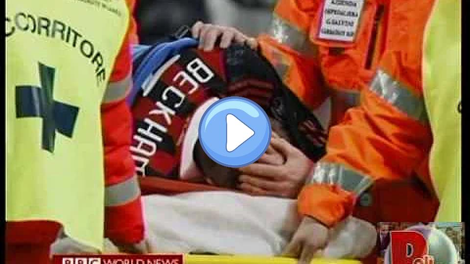 Play video: David Beckham Out of World Cup After Tearing Achilles Tendon Video thumb: David Beckham Out of World Cup After Tearing Achilles Tendon