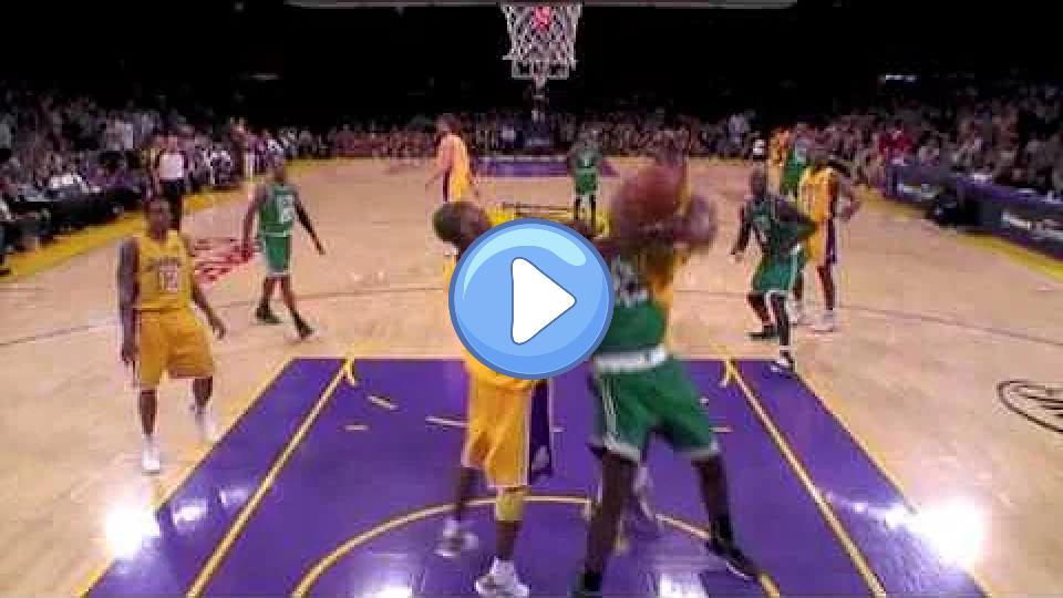 Video thumb: Kendrick Perkins injured his knee while reaching for a rebound against Andrew Bynum during the Lakers vs. Celtics NBA Finals.