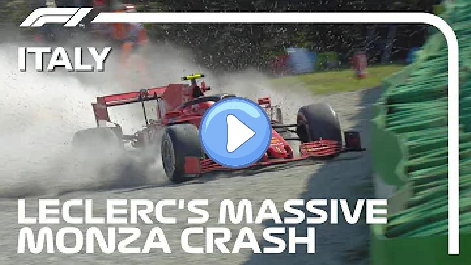 Play video: Charles Leclerc's High-Speed Crash at Monza | 2020 Italian Grand Prix Video thumb: Charles Leclerc's High-Speed Crash at Monza | 2020 Italian Grand Prix