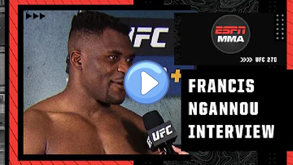Play video: Francis Ngannou reveals a knee injury that nearly pulled him from UFC 270 | ESPN MMA Video thumb: Francis Ngannou reveals a knee injury that nearly pulled him from UFC 270 | ESPN MMA