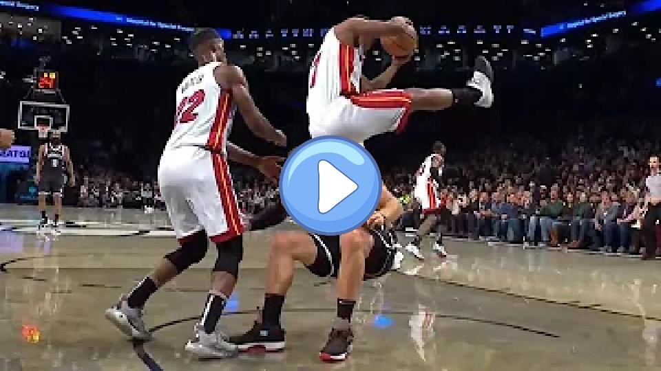 Play video: Kyle Lowry nearly broke his back after a terrible fall during the Heat vs. Nets game. 😮 Video thumb: Kyle Lowry nearly broke his back after a terrible fall during the Heat vs. Nets game. 😮