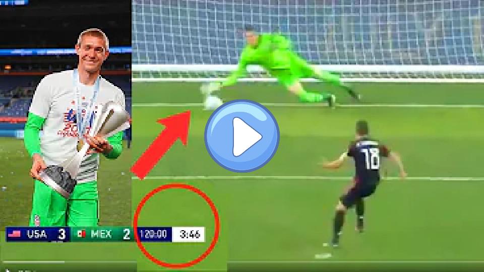 Play video: America’s New Hero: Last-Second Penalty Save by Backup Goalkeeper Ethan Horvath in Final vs Mexico Video thumb: America’s New Hero: Last-Second Penalty Save by Backup Goalkeeper Ethan Horvath in Final vs Mexico