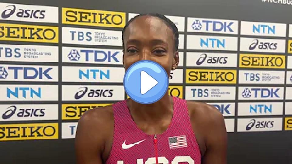 Play video: Dalilah Muhammad Reveals Achilles Injury After USA's Led To World Championship Semifinal Elimination Video thumb: Dalilah Muhammad Reveals Achilles Injury After USA's Led To World Championship Semifinal Elimination