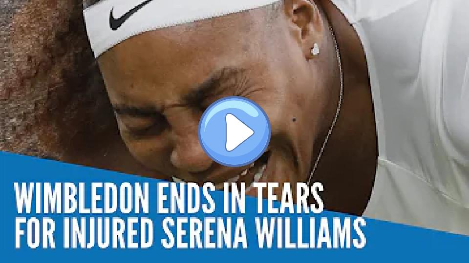 Play video: Wimbledon ends in disappointment for an injured Serena Williams. Video thumb: Wimbledon ends in disappointment for an injured Serena Williams.