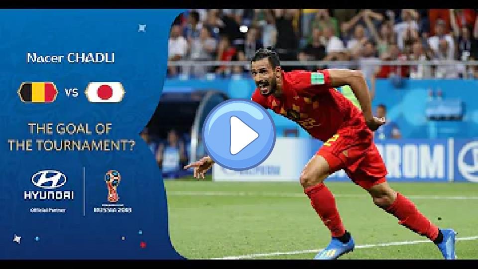 Play video: Nacer Chadli's goal vs Japan | 2018 FIFA World Cup | Hyundai Goal of the Tournament Nominee Video thumb: Nacer Chadli's goal vs Japan | 2018 FIFA World Cup | Hyundai Goal of the Tournament Nominee