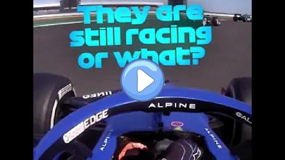 Play video: Esteban Ocon thinks Pierre Gasly is still racing after the checkered flag... Video thumb: Esteban Ocon thinks Pierre Gasly is still racing after the checkered flag...