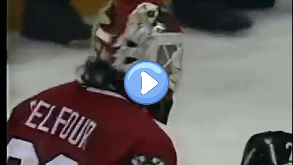 Play video: Ed Belfour Loses Composure After Controversial Goal (April 25, 1993) Video thumb: Ed Belfour Loses Composure After Controversial Goal (April 25, 1993)