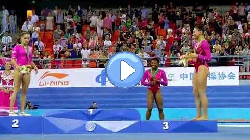 Play video: Simone Biles Attacked by Bee at World Championships! Video thumb: Simone Biles Attacked by Bee at World Championships!