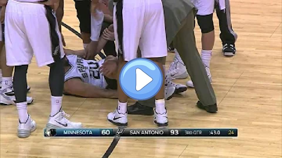 Play video: Manu Ginobili Steps on Gorgui Dieng's Feet, Hurts His Ankles Video thumb: Manu Ginobili Steps on Gorgui Dieng's Feet, Hurts His Ankles