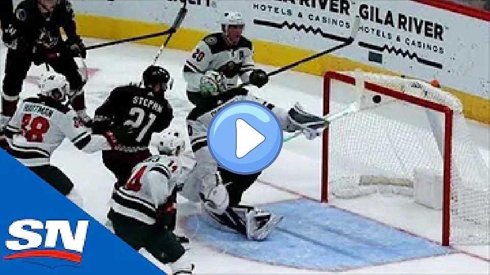 Play video: Devan Dubnyk Makes Incredible Desperation Save by Swatting Puck Out of Mid-Air Video thumb: Devan Dubnyk Makes Incredible Desperation Save by Swatting Puck Out of Mid-Air