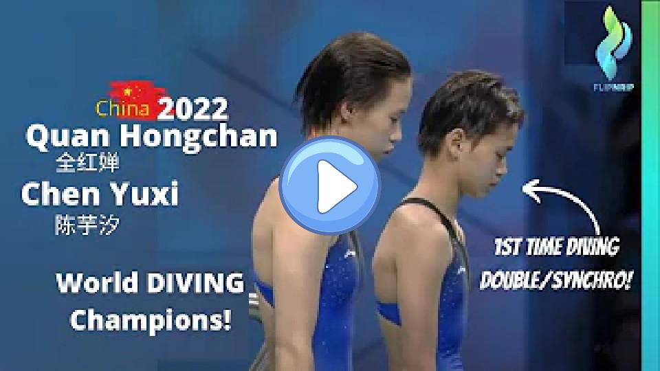 Play video: RE-LIVE 2022 Quan Hong Chan & Chen Yuxi Women's 10 Meter Synchro Worlds Video thumb: RE-LIVE 2022 Quan Hong Chan & Chen Yuxi Women's 10 Meter Synchro Worlds