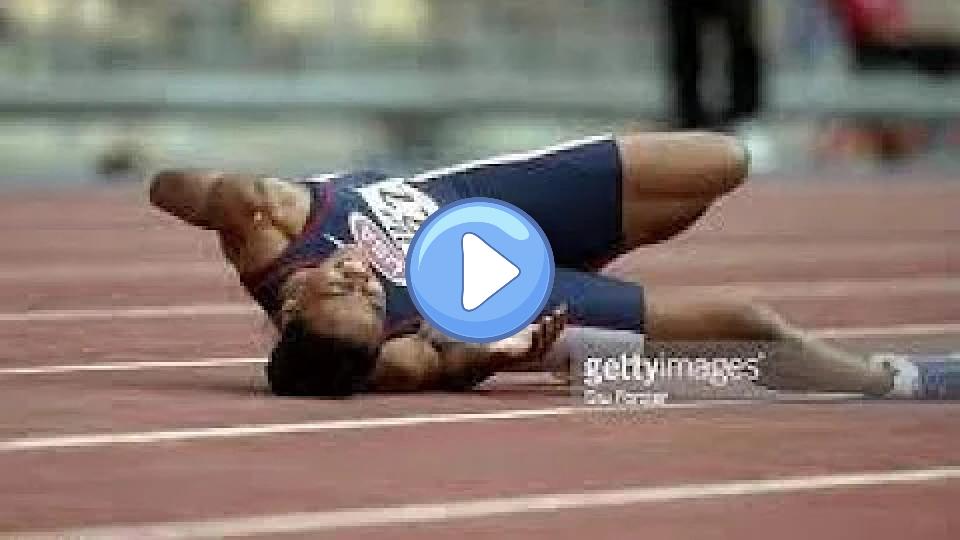 Play video: Marion Jones during the 200m Semi-Final, painful injury, Seville '99 World Championship. Video thumb: Marion Jones during the 200m Semi-Final, painful injury, Seville '99 World Championship.